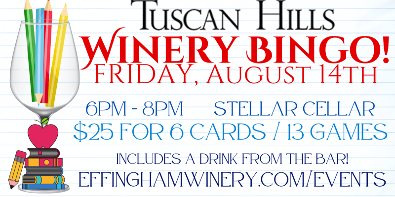 Winery Bingo August 14