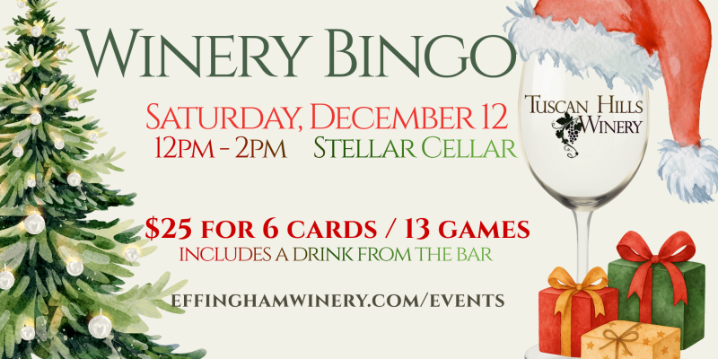 Winery Bingo December 12